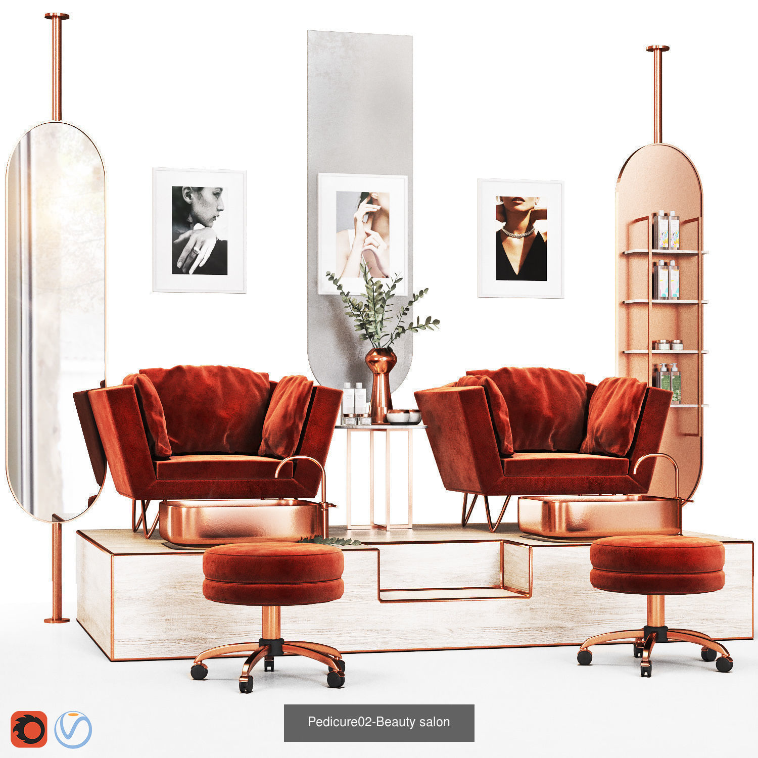 Beauty Salon Designings 3D Model Collection_16