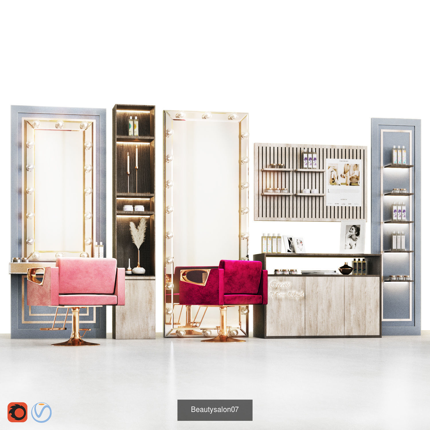 Beauty Salon Designings 3D Model Collection_22