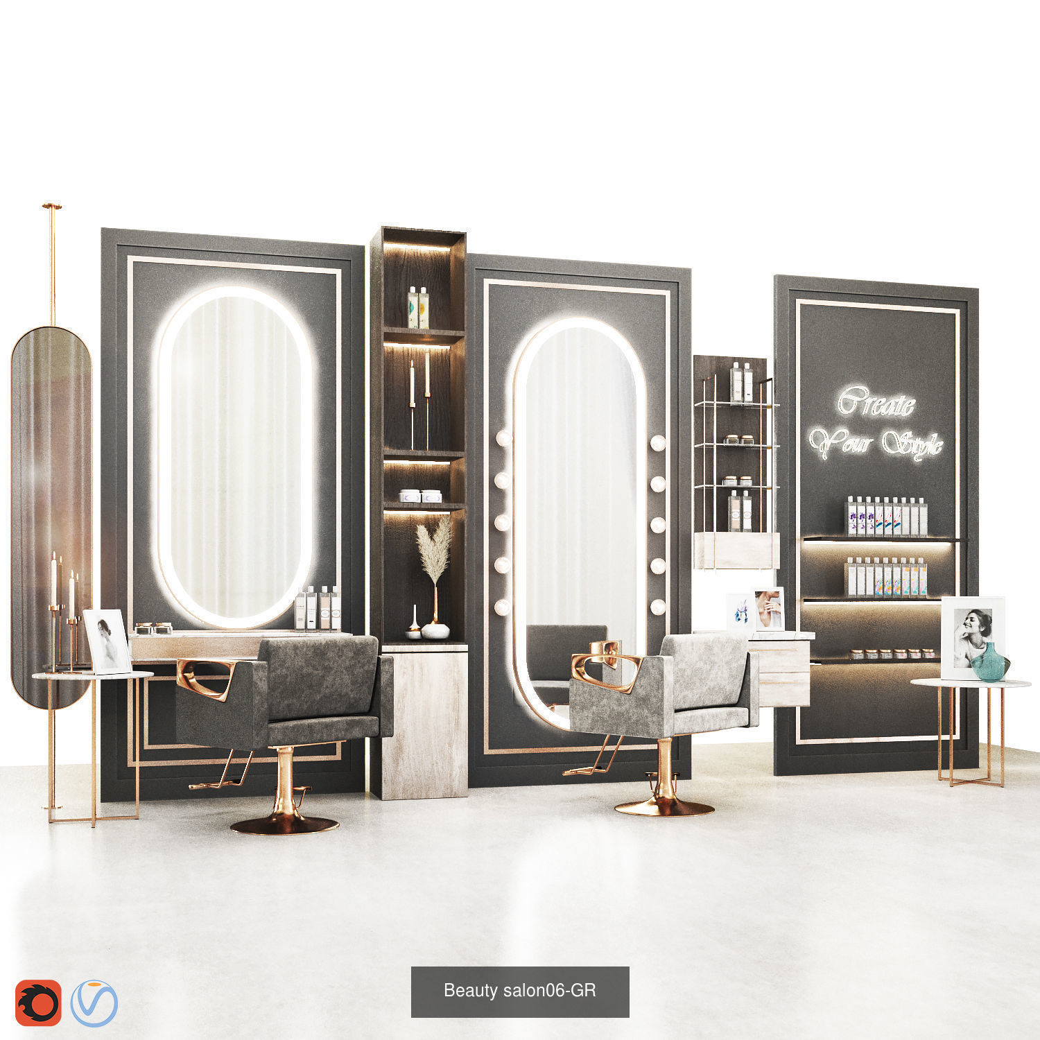 Beauty Salon Designings 3D Model Collection_11