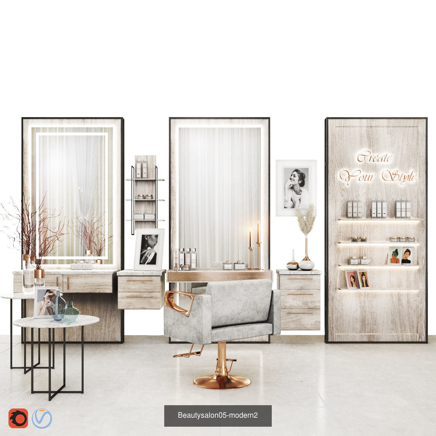 Beauty Salon Designings 3D Model Collection_21