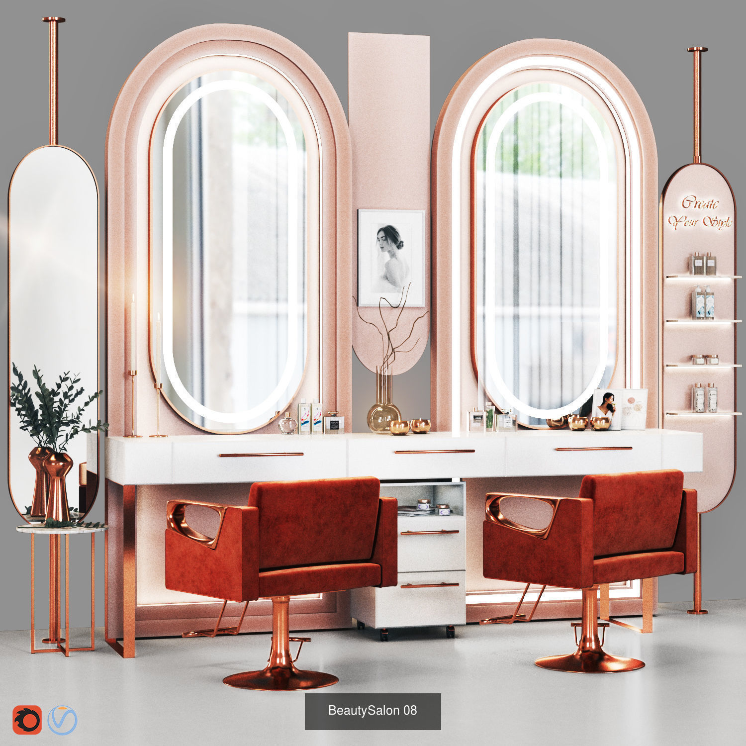 Beauty Salon Designings 3D Model Collection_19