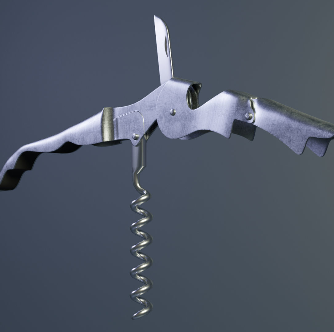 Wine opener 3D model rigged CGTrader