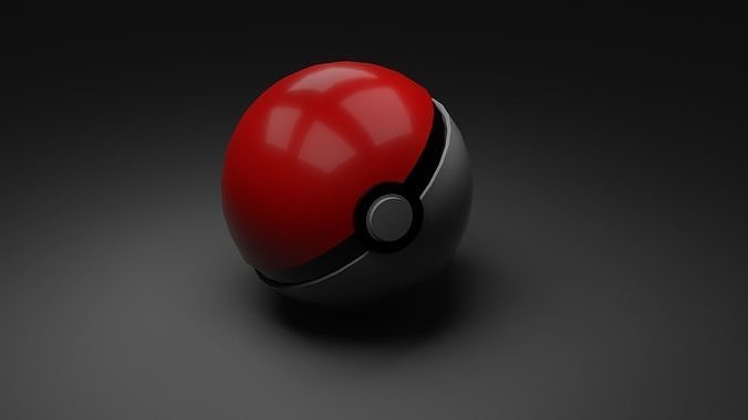 Pokeball pokemon ball hd wallpaper Free low-poly 3D model