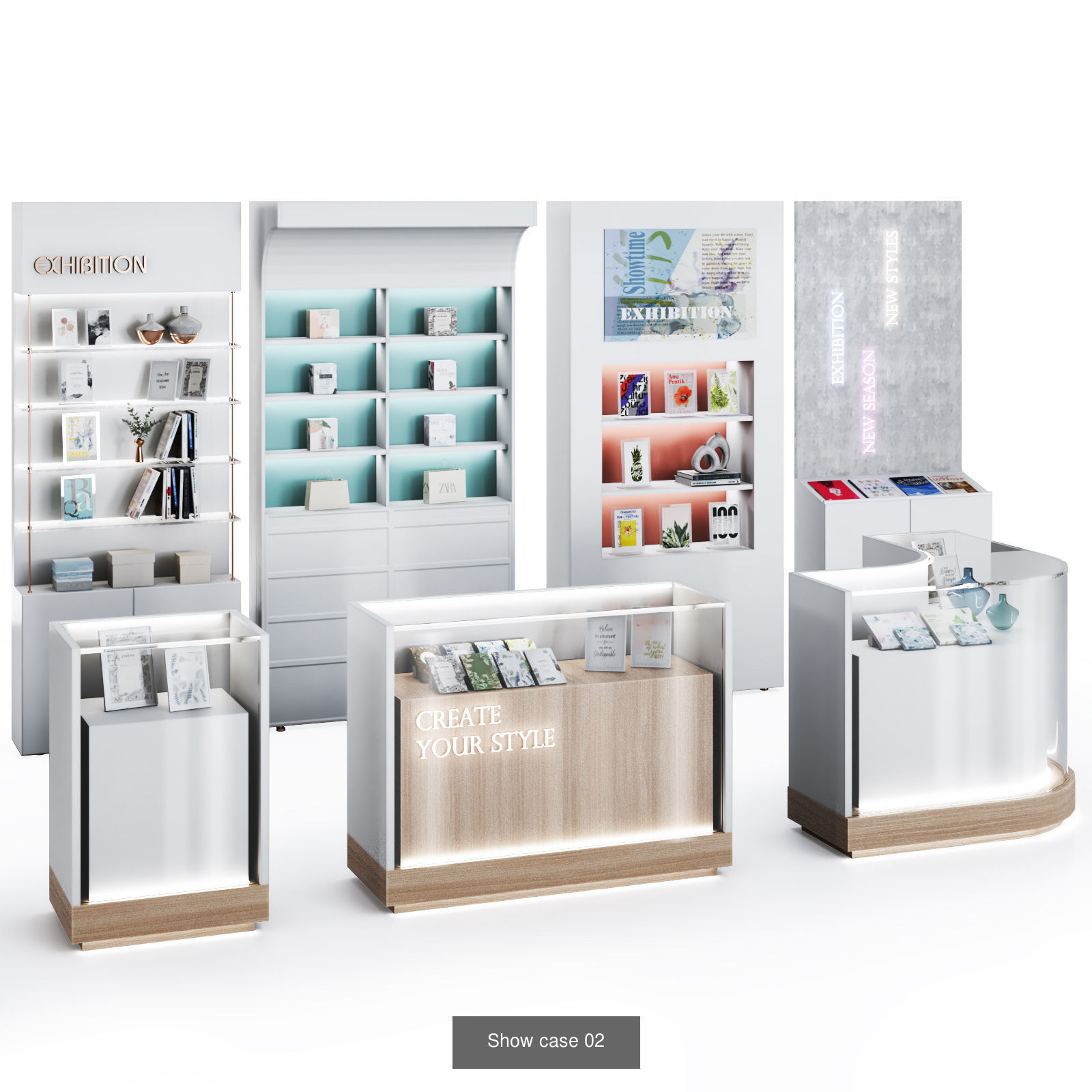 Store Set display-showcases 3D Model Collection_12
