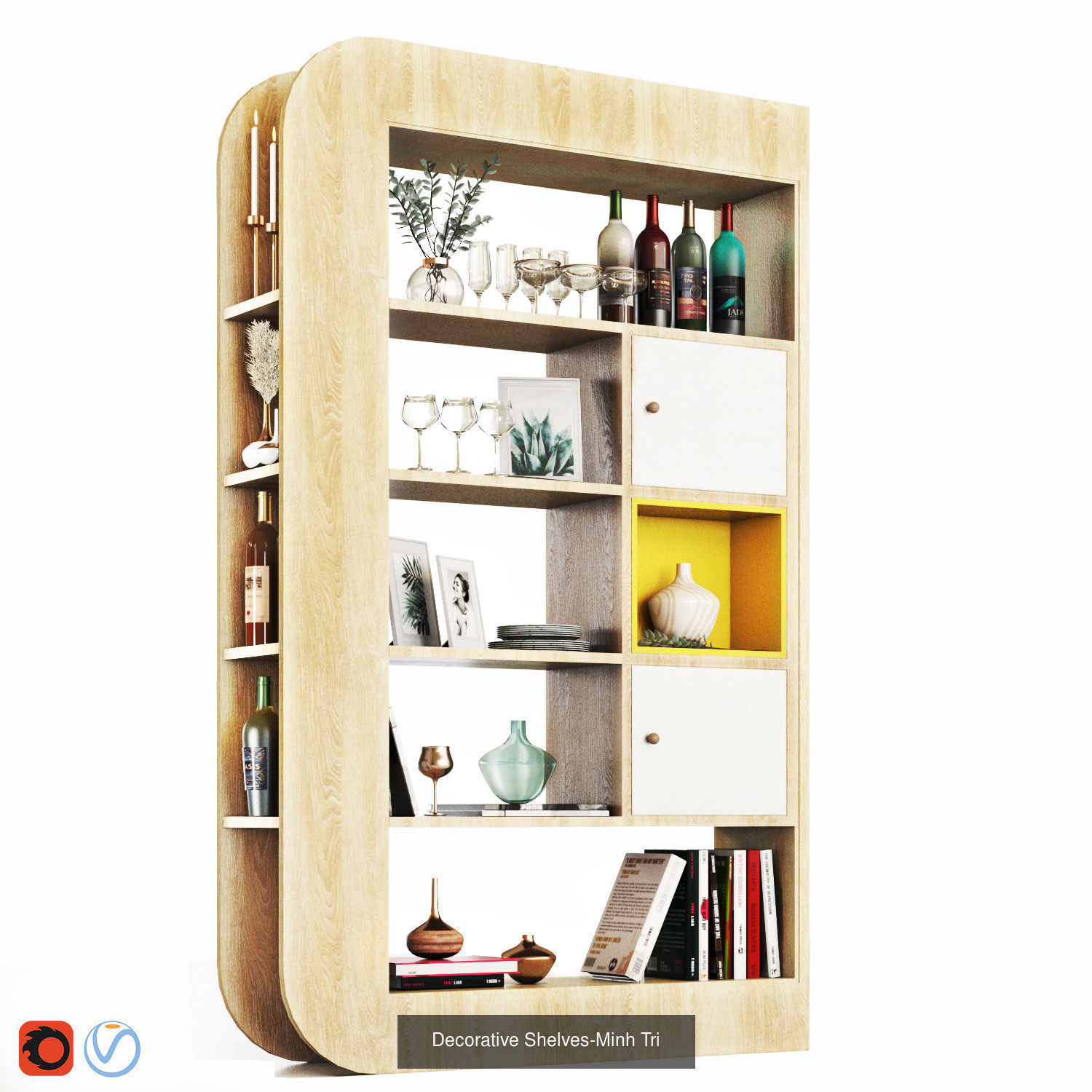 Store Set display-showcases 3D Model Collection_11