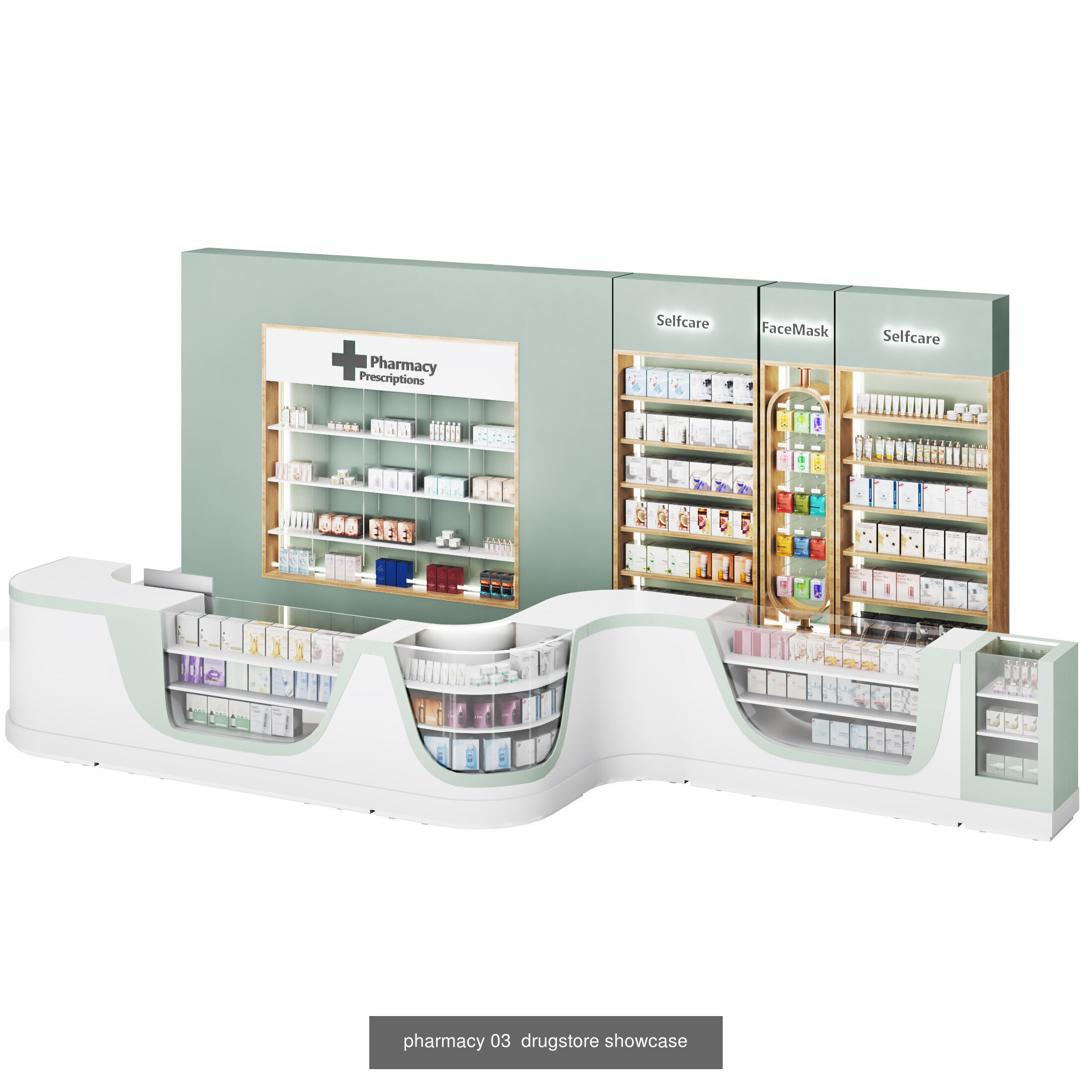 Store Set display-showcases 3D Model Collection_2