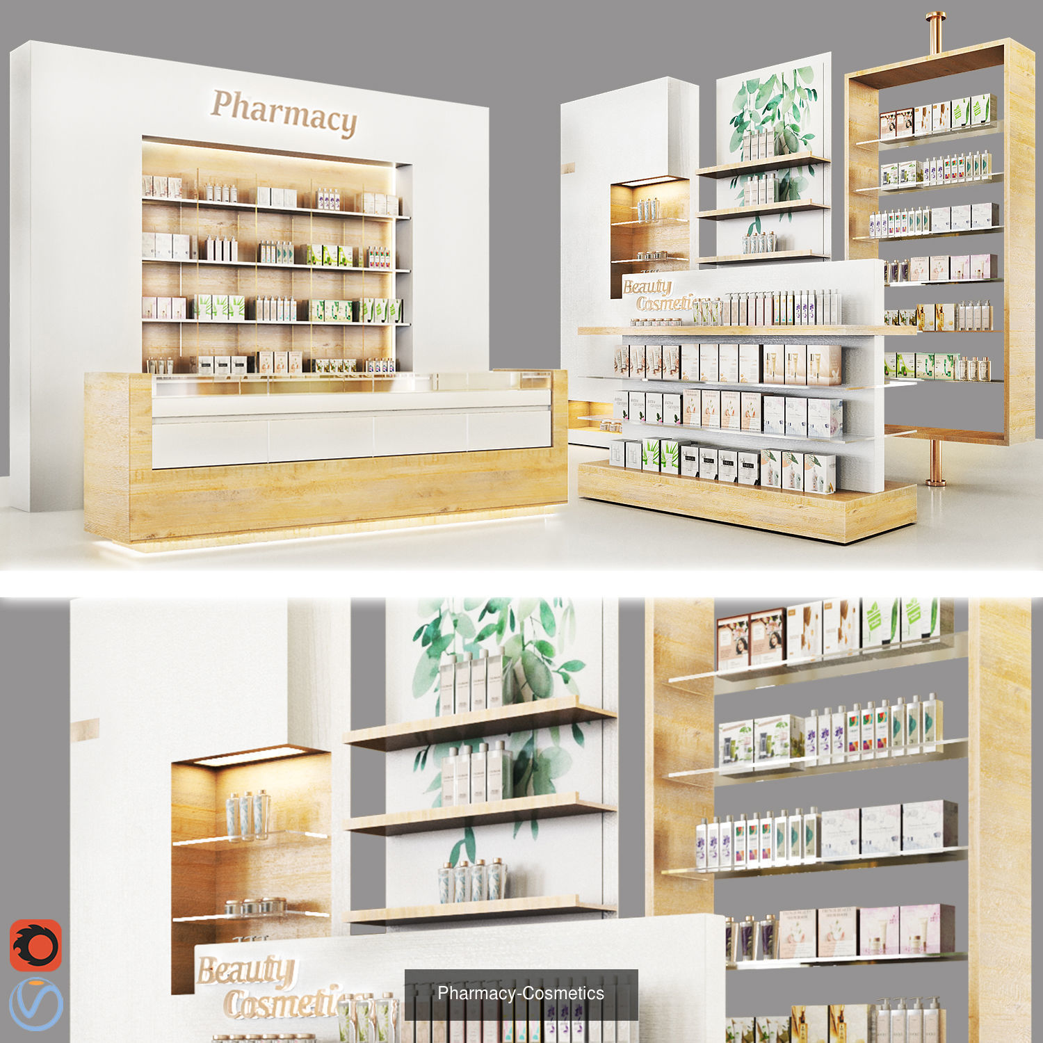 Store Set display-showcases 3D Model Collection_4