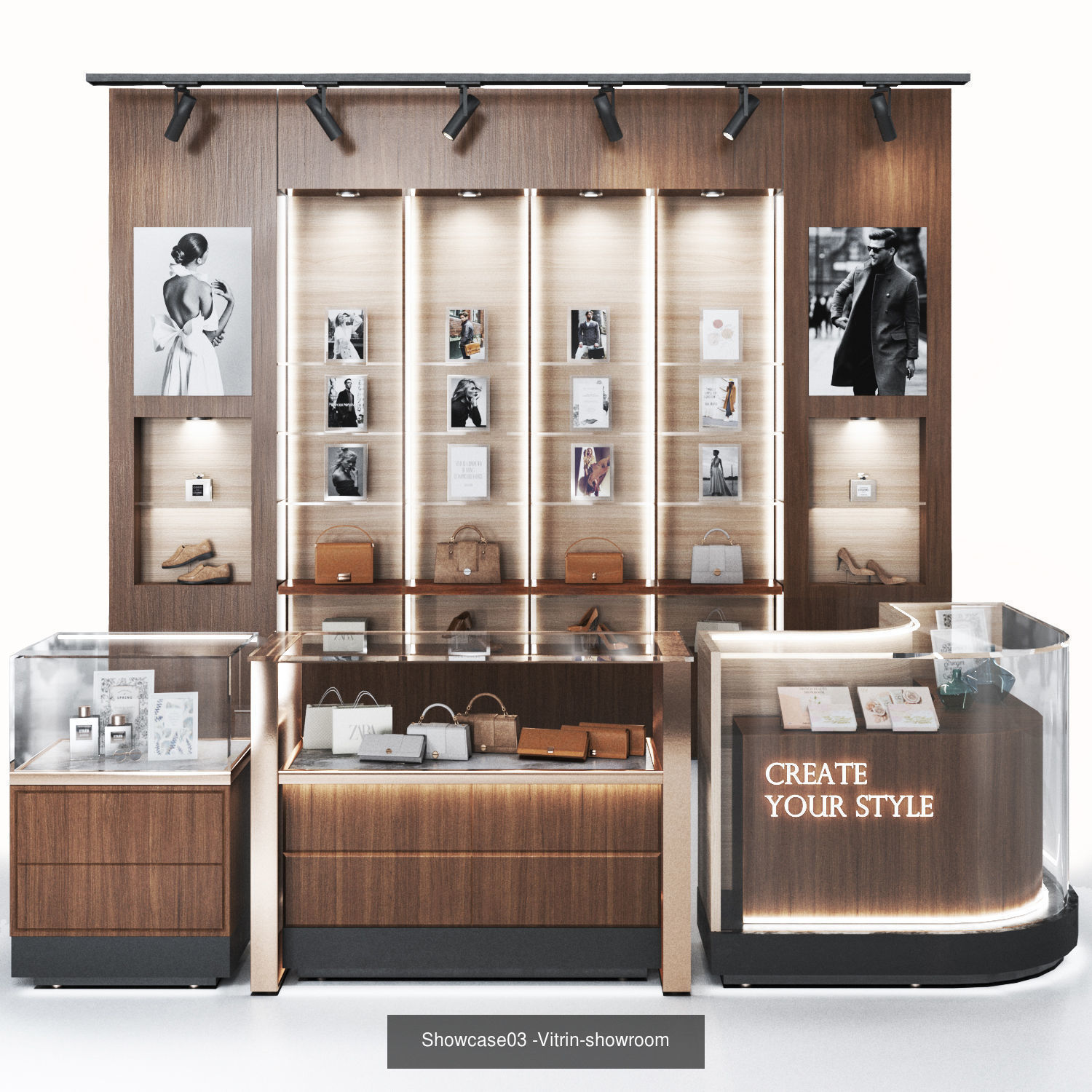 Store Set display-showcases 3D Model Collection_16