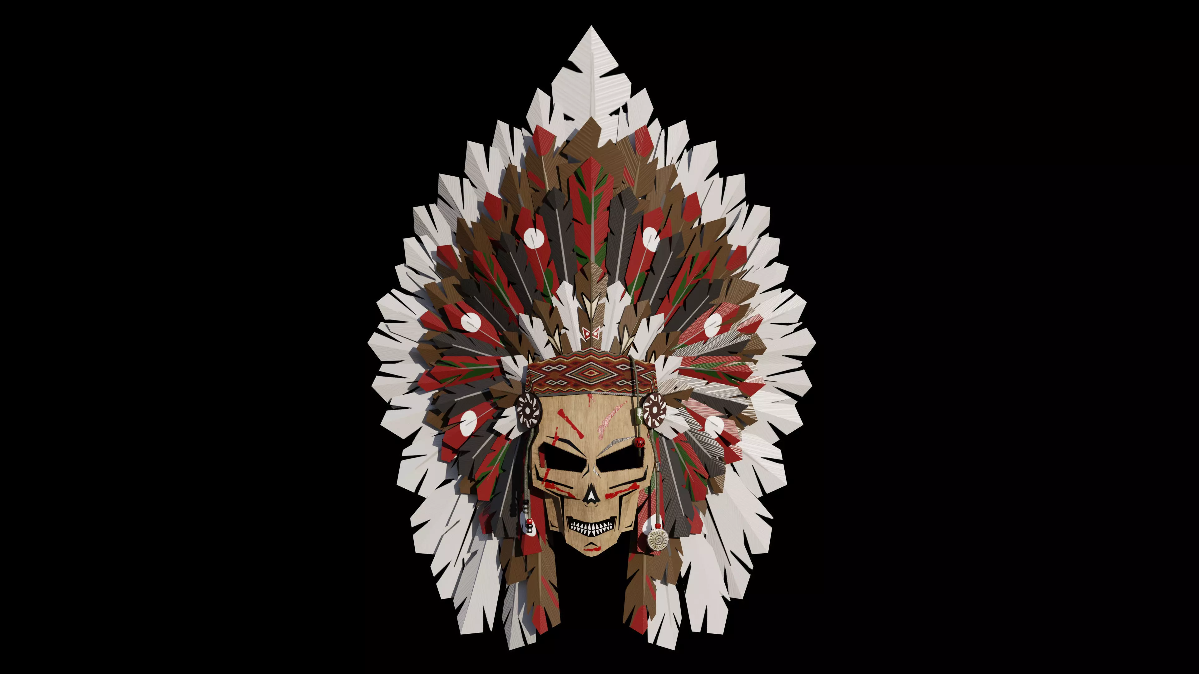 Ethnic mask Low-poly 3D model