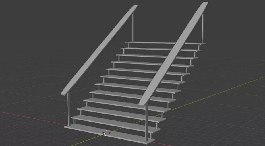 Simple Stairs Free low-poly 3D model_0