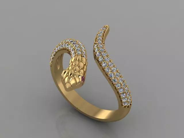 SNAKE RING 3D print model_0