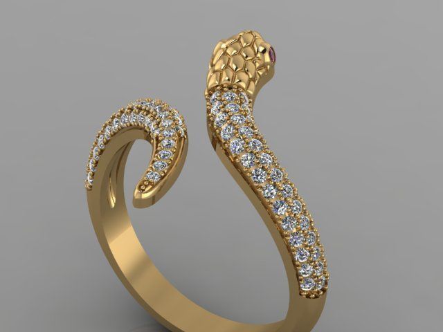 SNAKE RING 3D print model_2