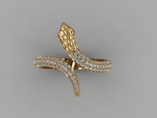 SNAKE RING 3D print model_1