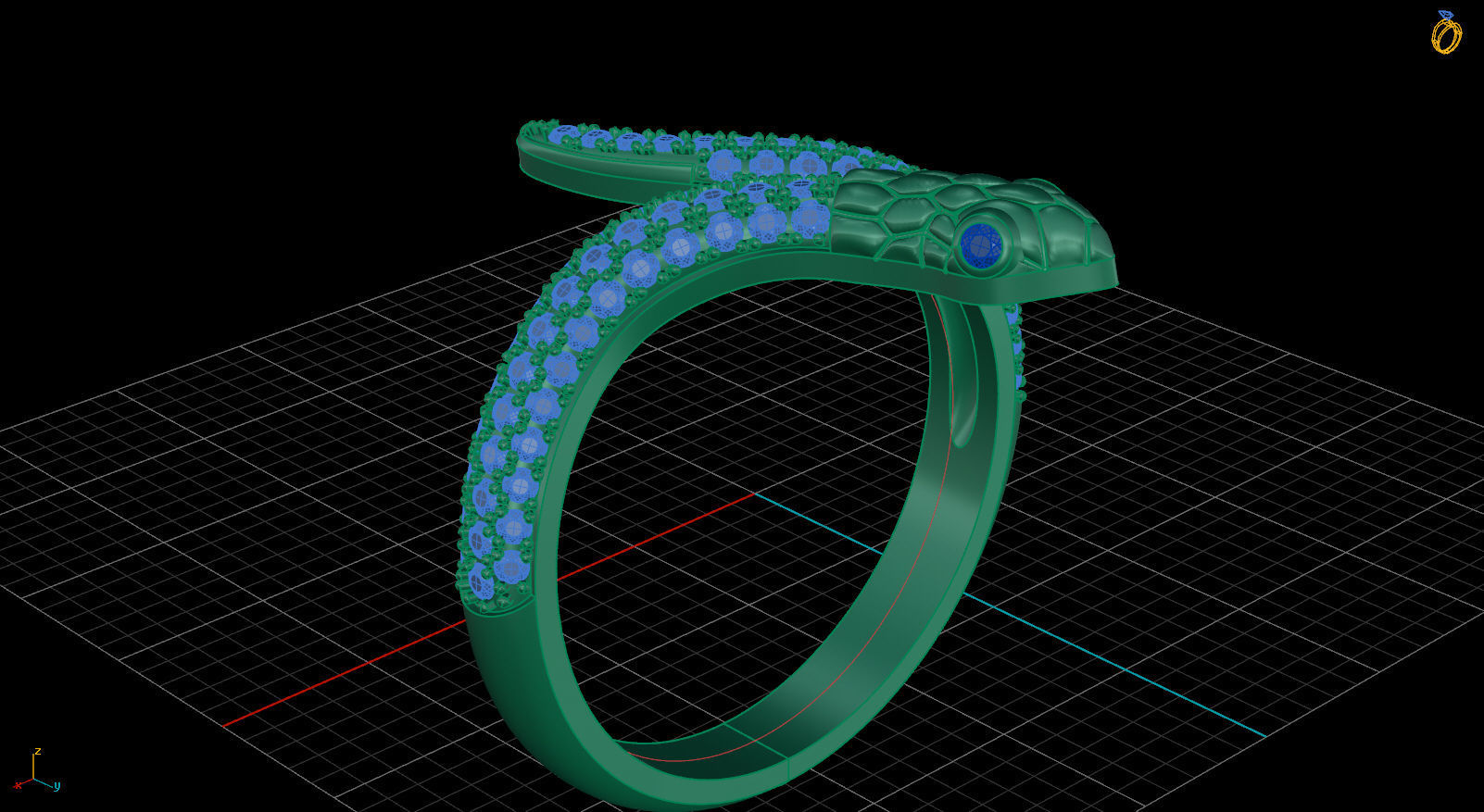 SNAKE RING 3D print model_5