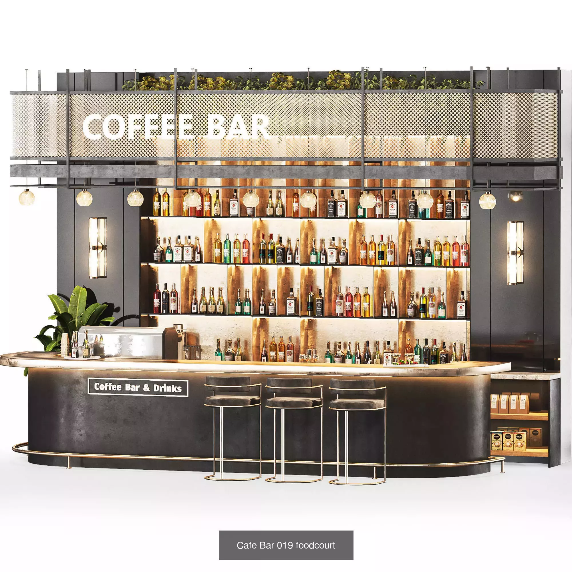 Winecellar-Cafe-Bar-Restaurant  wine rack with bottles 3D Model Collection_2