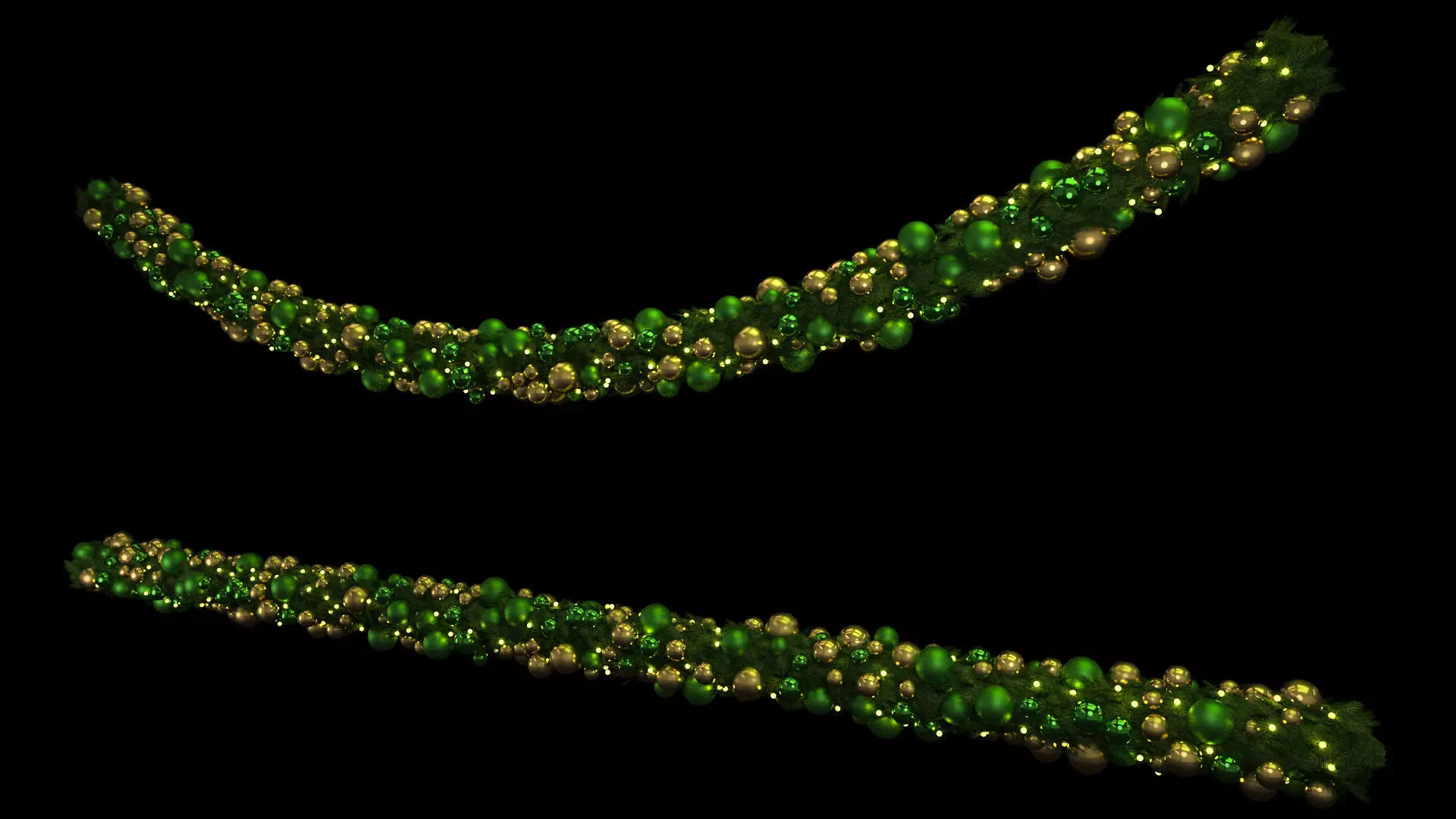 Christmas Garlands with Baubles 3D model_0