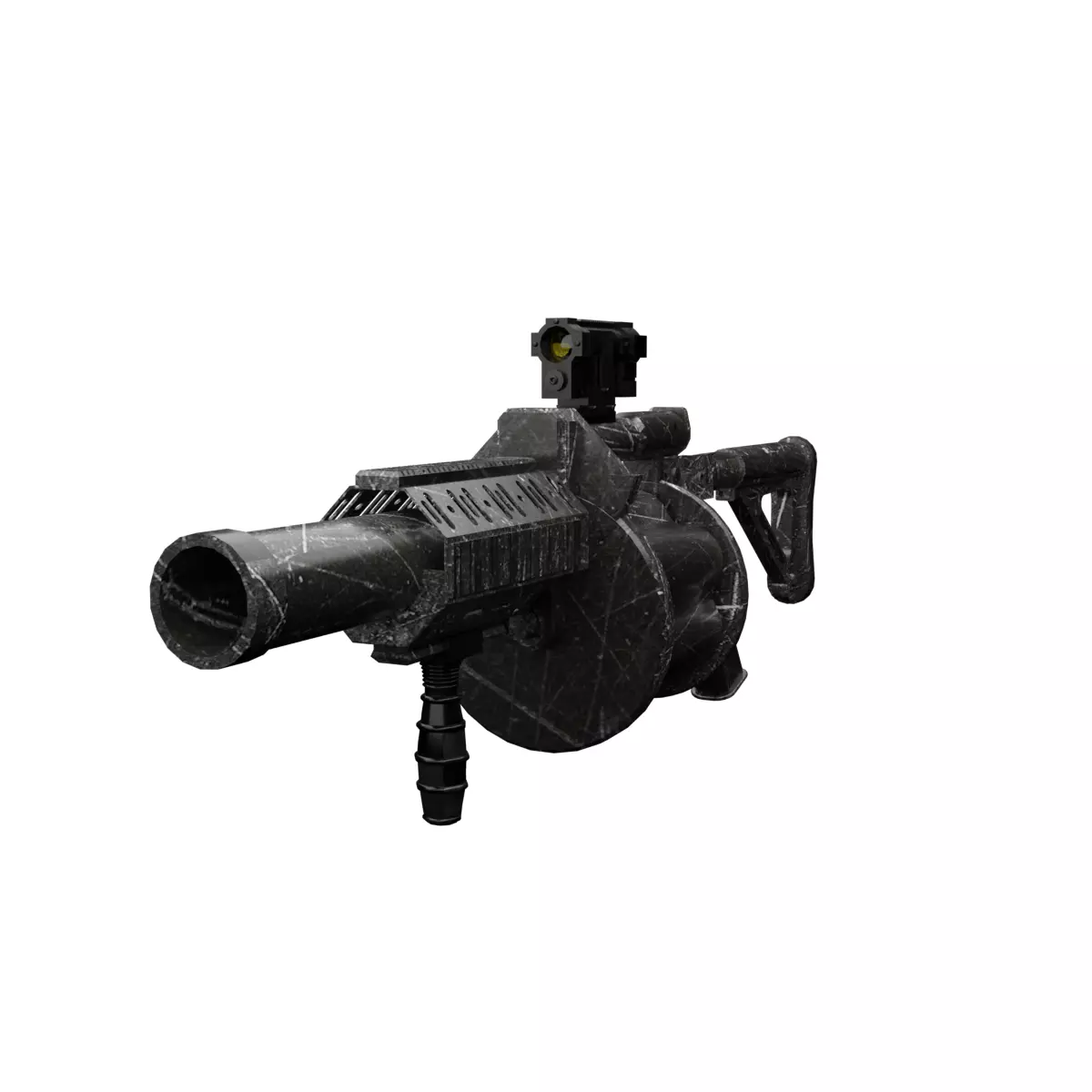 M32 Grenade Launcher Low-poly 3D model_0