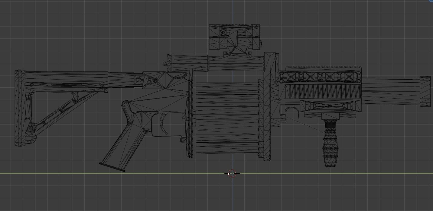 M32 Grenade Launcher Low-poly 3D model_9