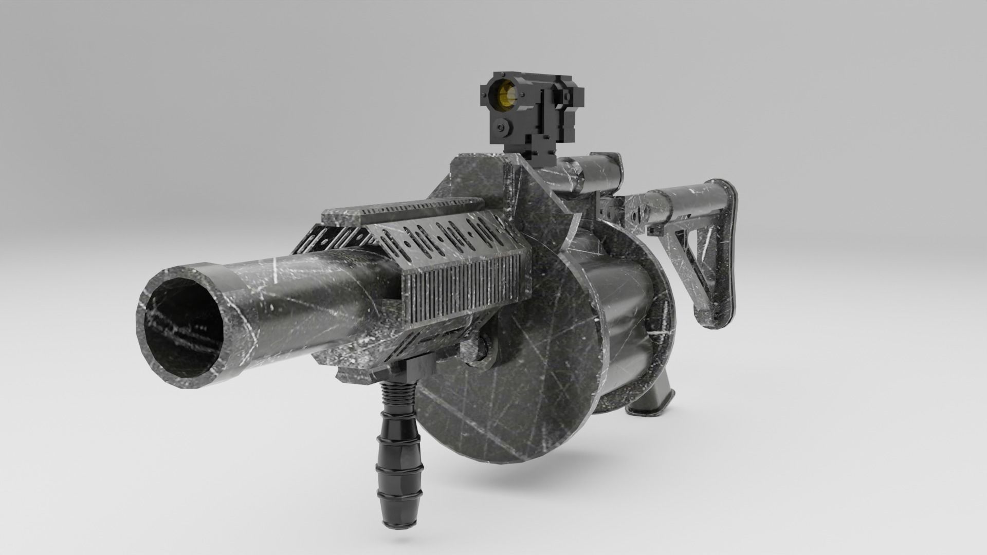M32 Grenade Launcher Low-poly 3D model_5