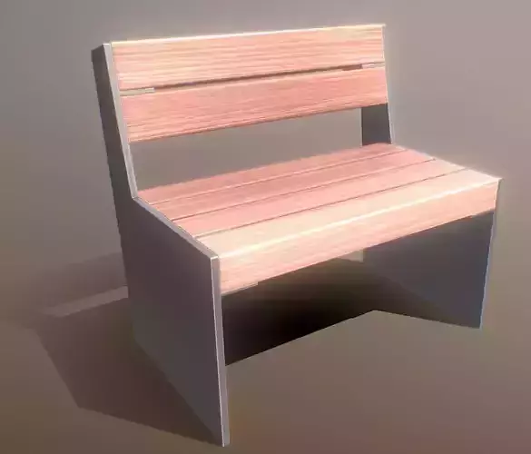 Park Bench 8 Teak Gray Metal Frame 1 Low-poly 3D model