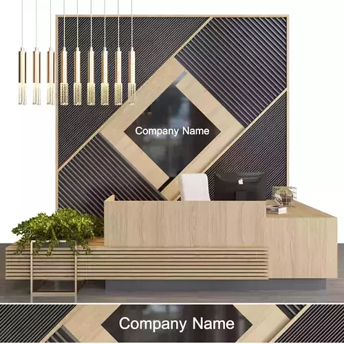 reception105 modern reception desk with wooden furniture