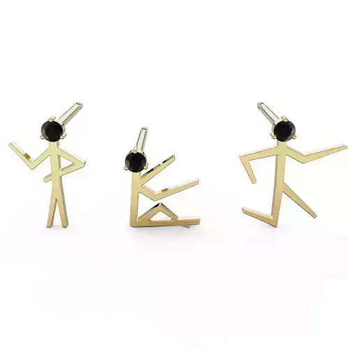 Earrings in the form of men 3D print model part 3