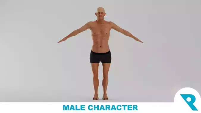 Realistic Male Character - Grandpa Mojo 3D model