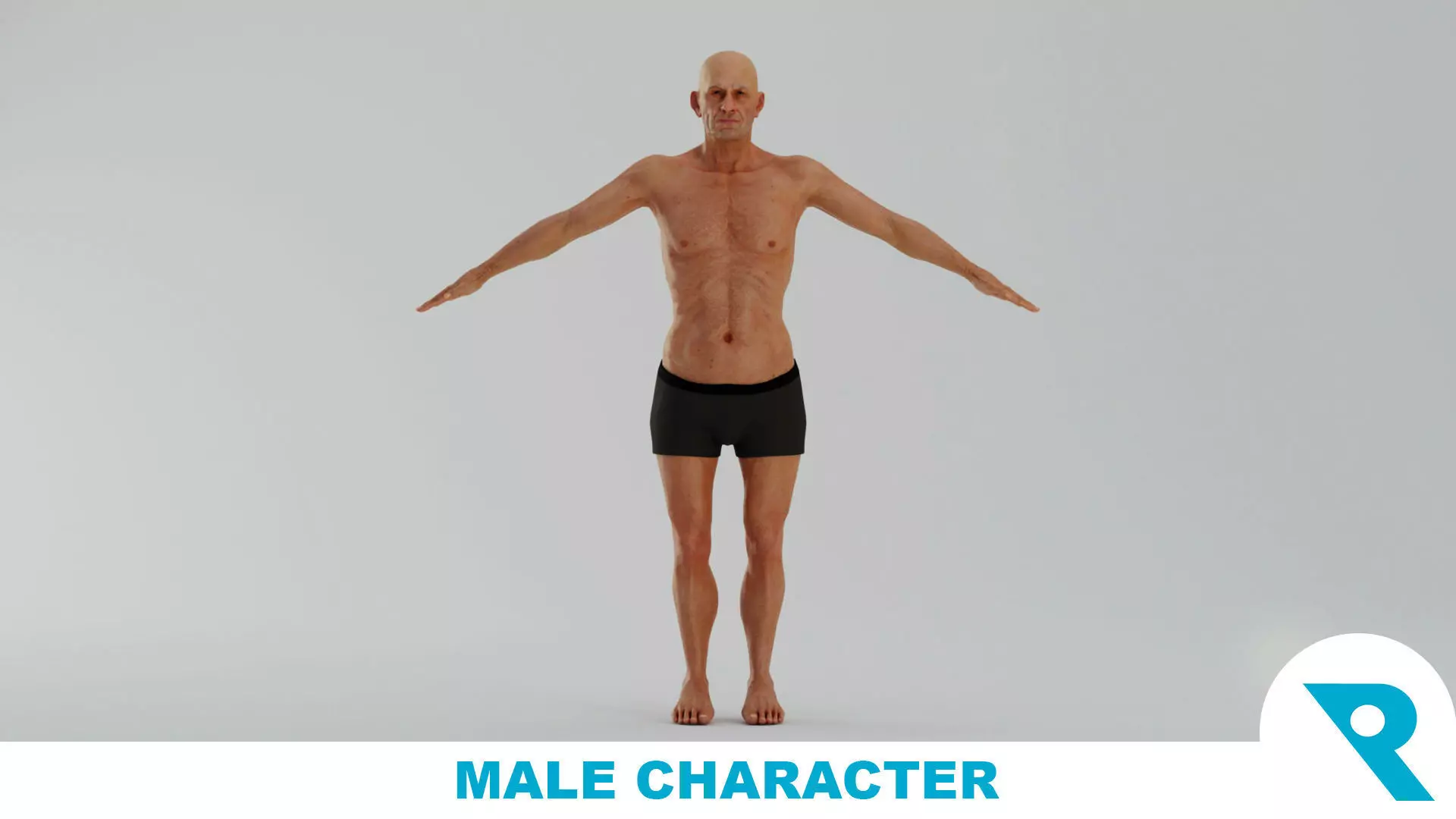 Realistic Male Character - Grandpa Mojo 3D model_0