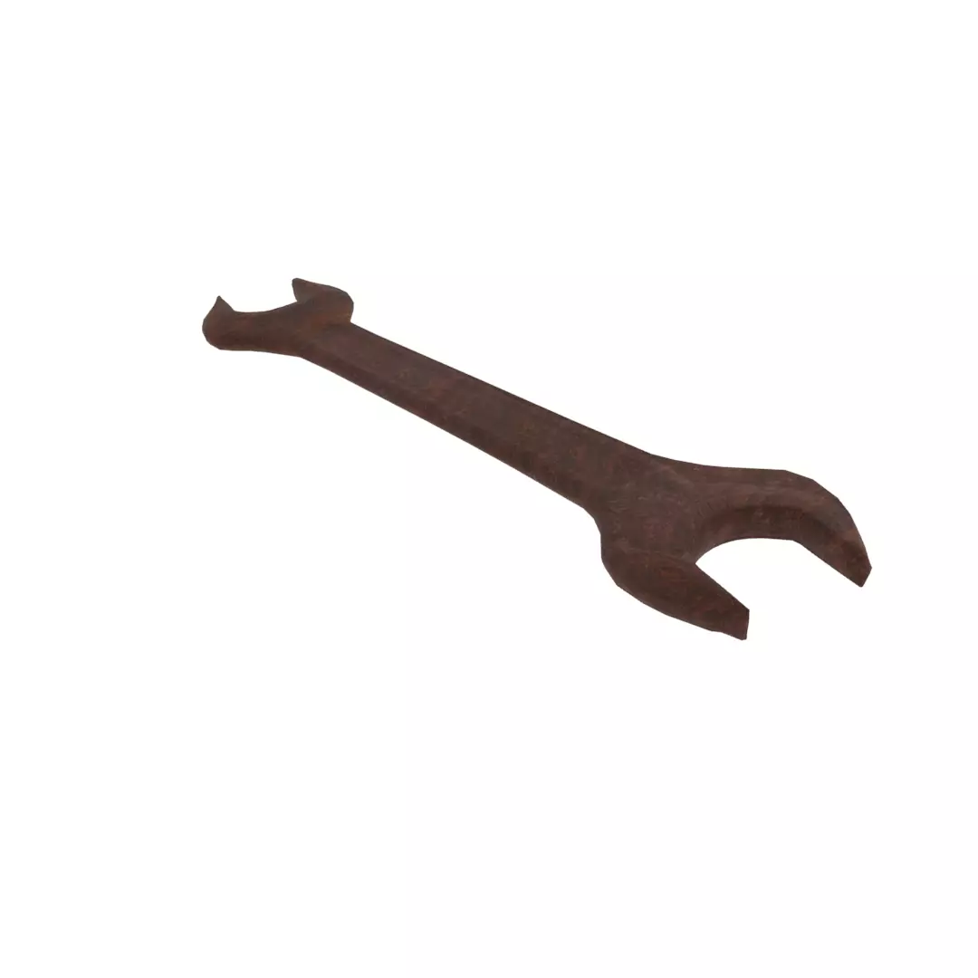 Wrench rusted Free low-poly 3D model_0