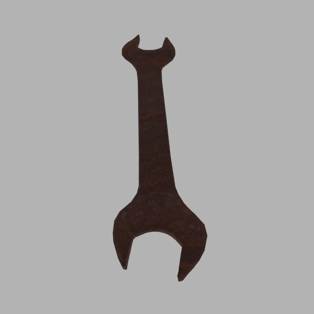 Wrench rusted Free low-poly 3D model_1