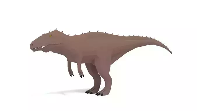 Low Poly Cartoon Acrocanthosaurus Dinosaur