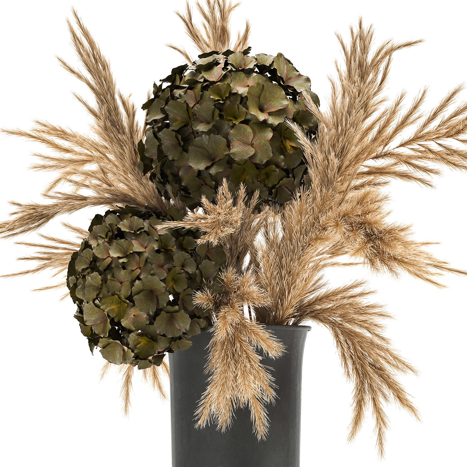 Bouquet of dried flowers in a vase 170 3D model_3