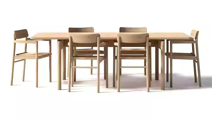 Post Dining Table set 3445 3D model