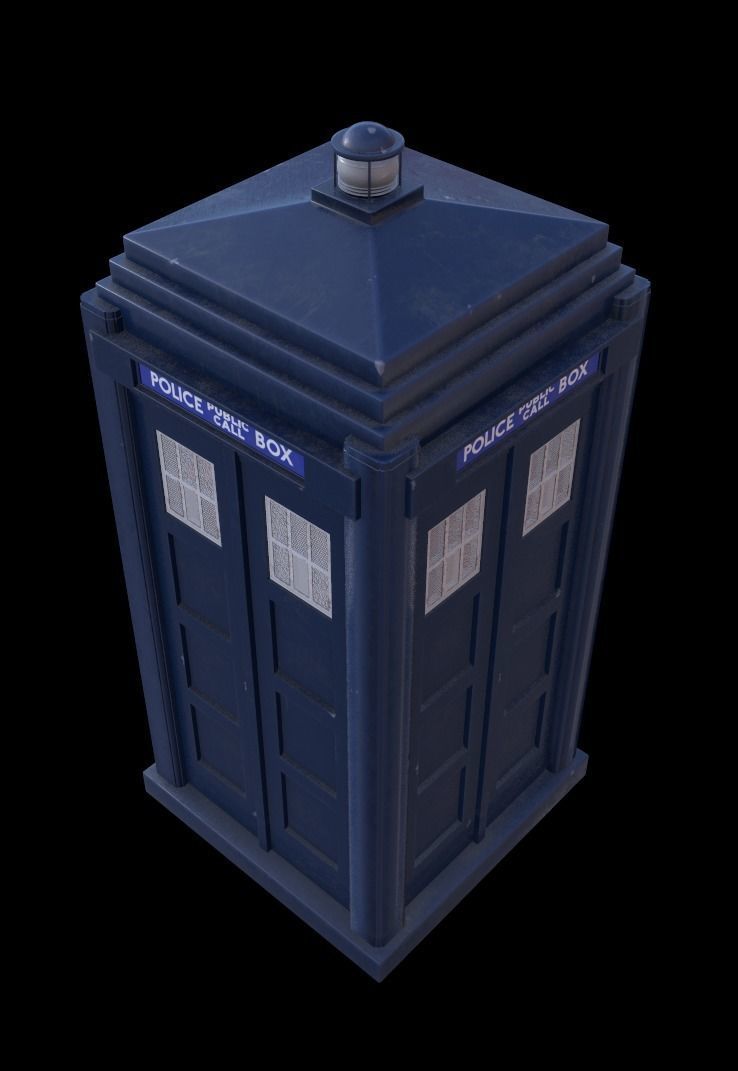 Mark 2 Metropolitan Police Box with Props Low-poly 3D model_3