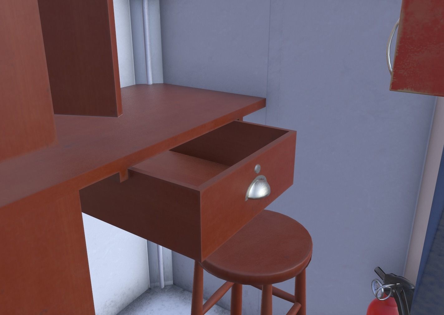 Mark 2 Metropolitan Police Box with Props Low-poly 3D model_13