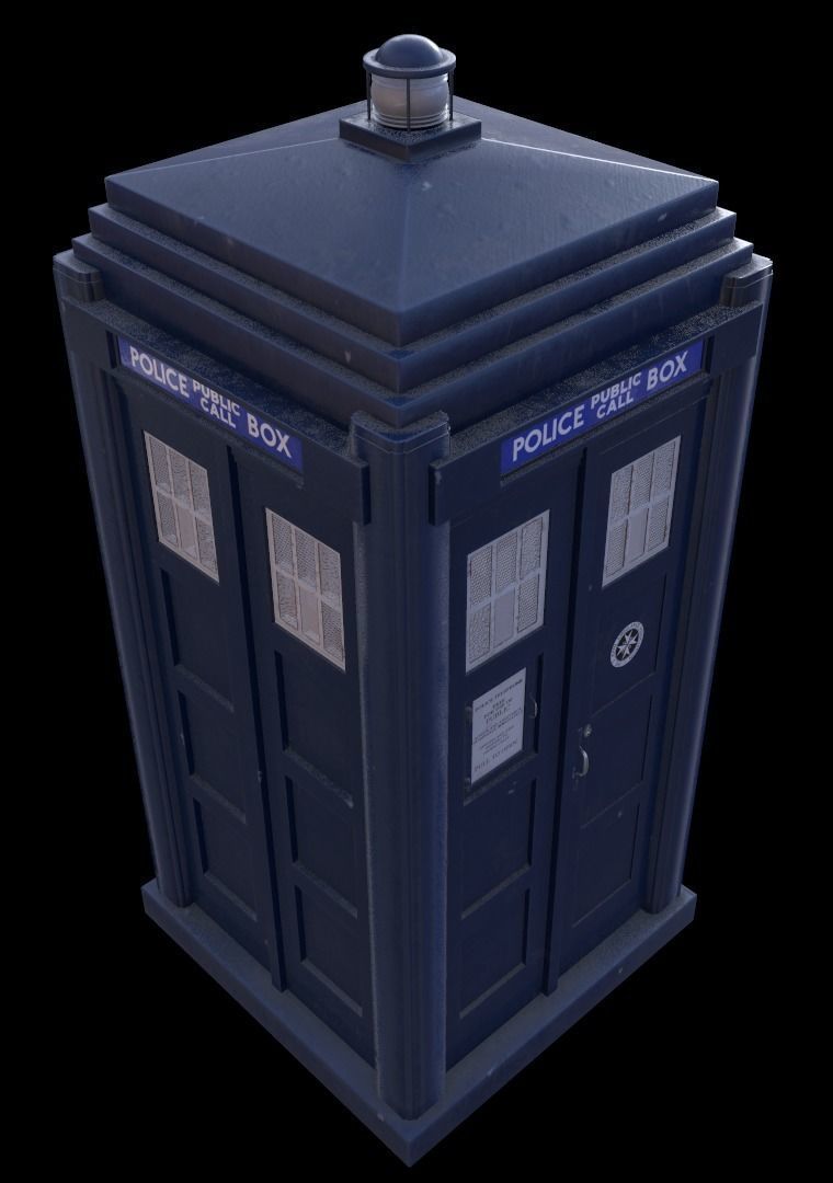 Mark 2 Metropolitan Police Box with Props Low-poly 3D model_4