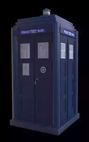 Mark 2 Metropolitan Police Box with Props Low-poly 3D model