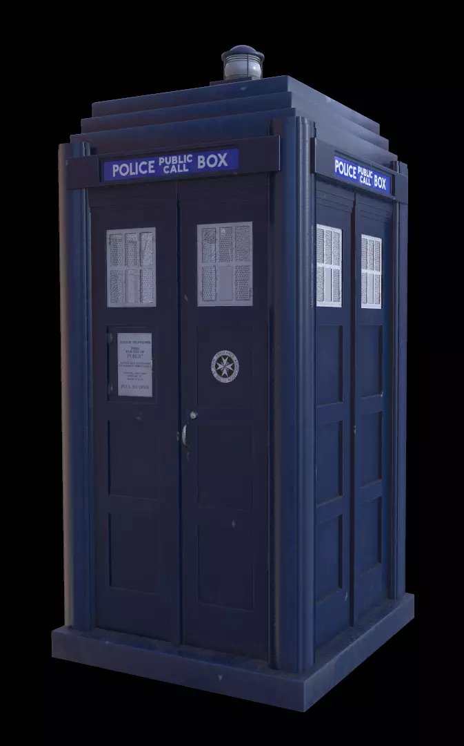 Mark 2 Metropolitan Police Box with Props Low-poly 3D model_0