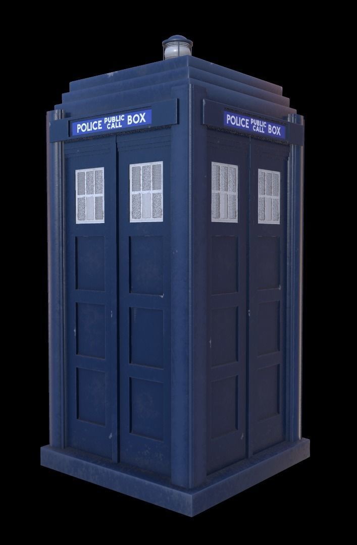 Mark 2 Metropolitan Police Box with Props Low-poly 3D model_2