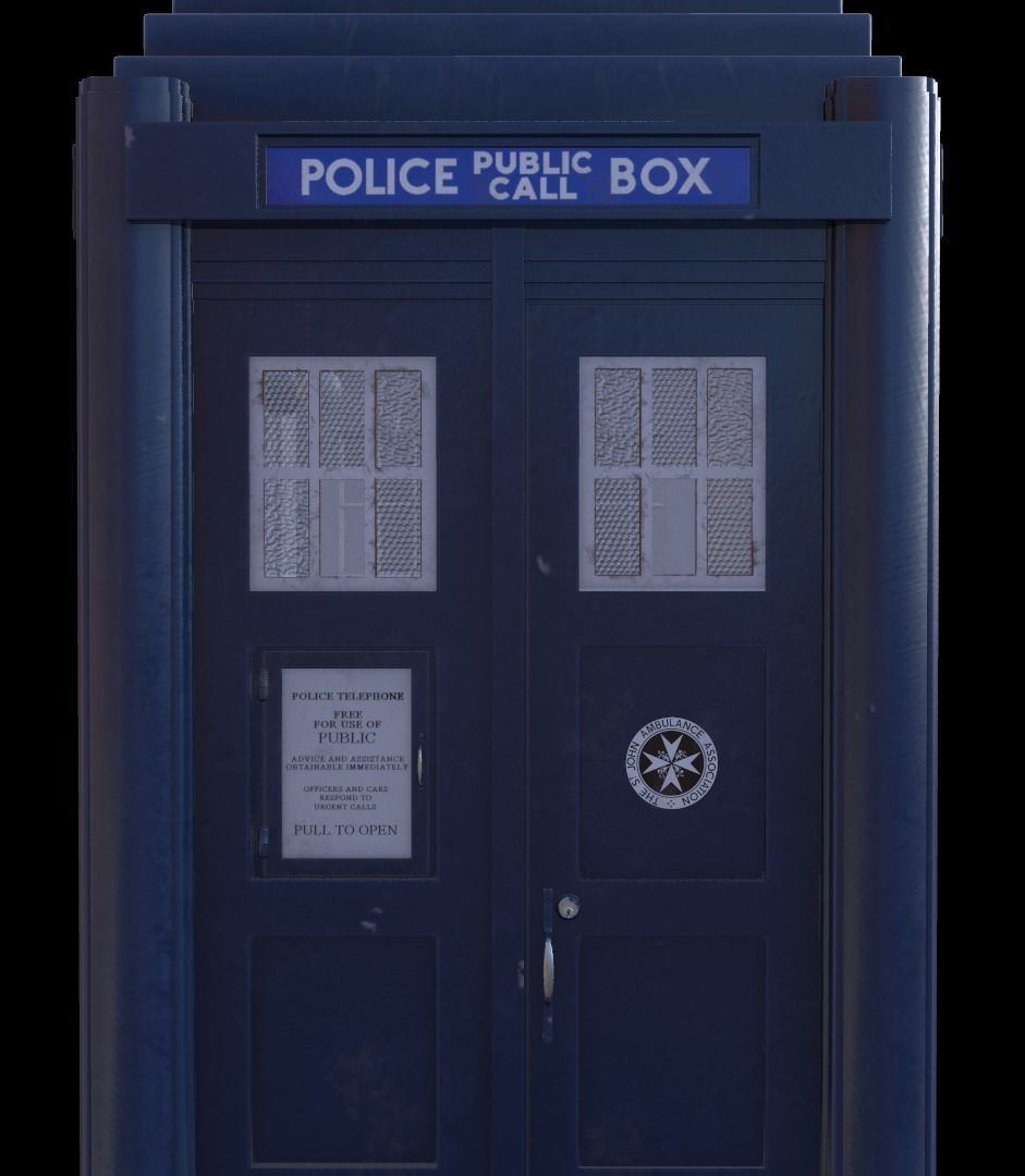 Mark 2 Metropolitan Police Box with Props Low-poly 3D model_5