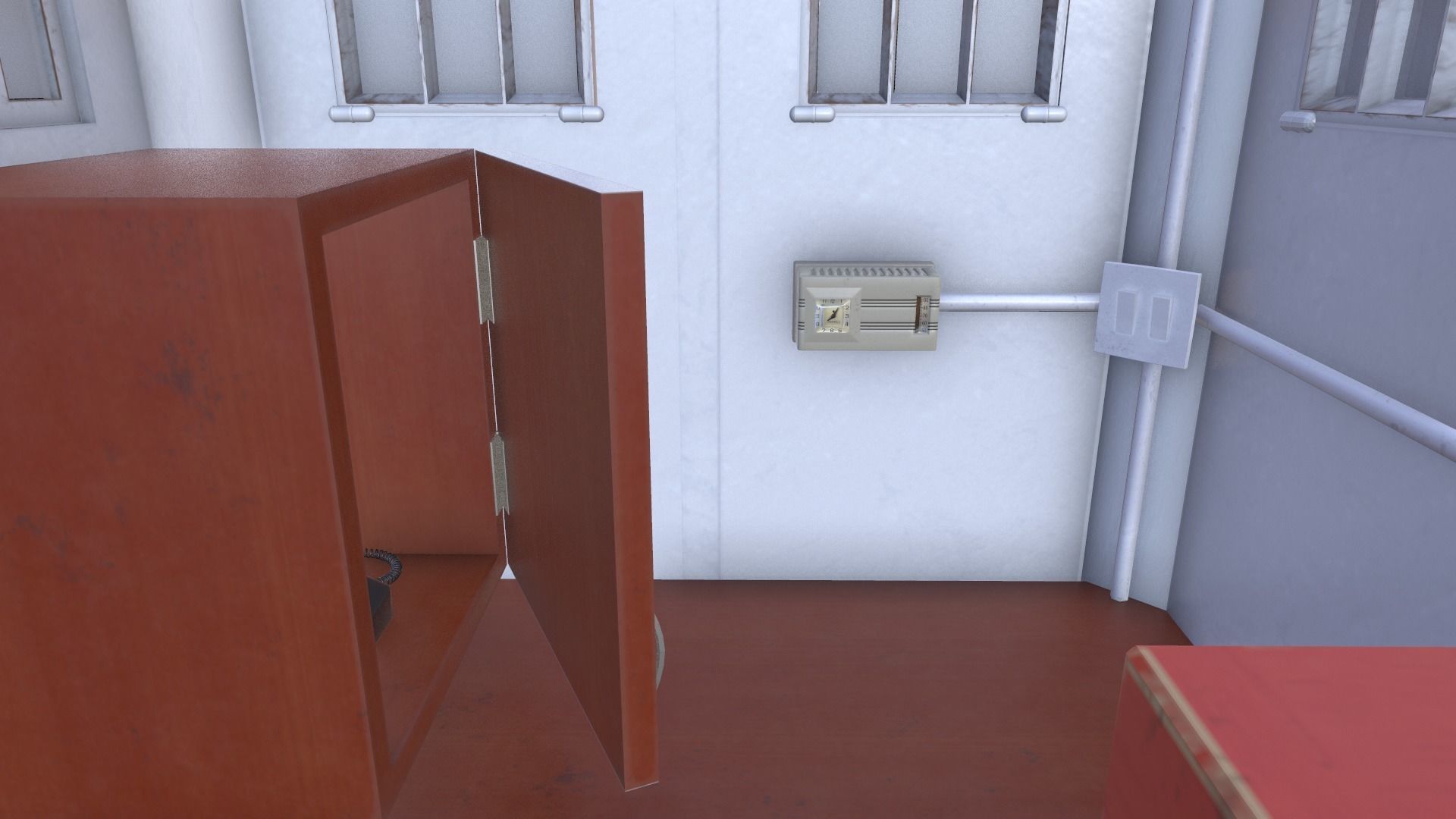 Mark 2 Metropolitan Police Box with Props Low-poly 3D model_11