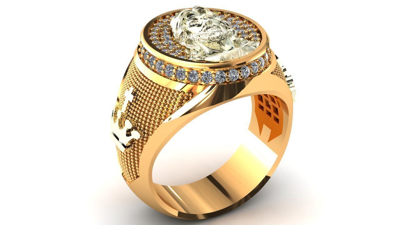 Anillo Jesus Jesus christ ring 3D print model_2