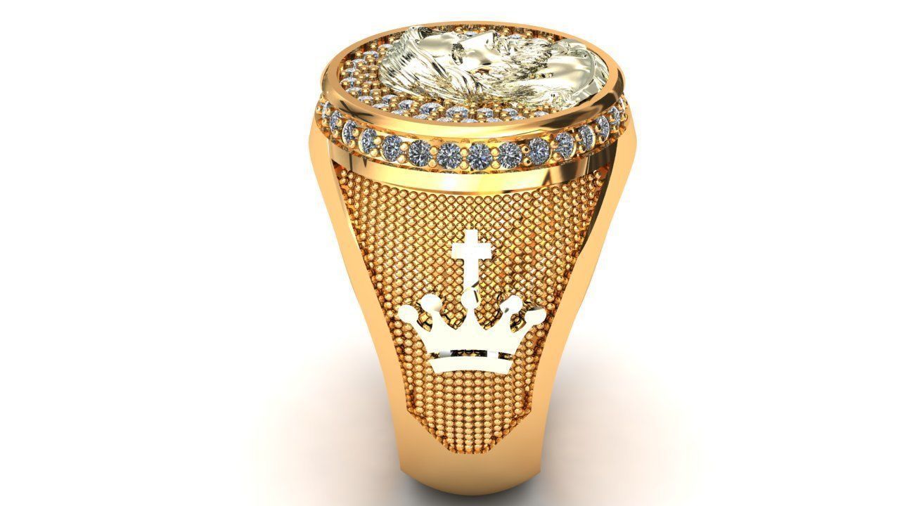 Anillo Jesus Jesus christ ring 3D print model_3