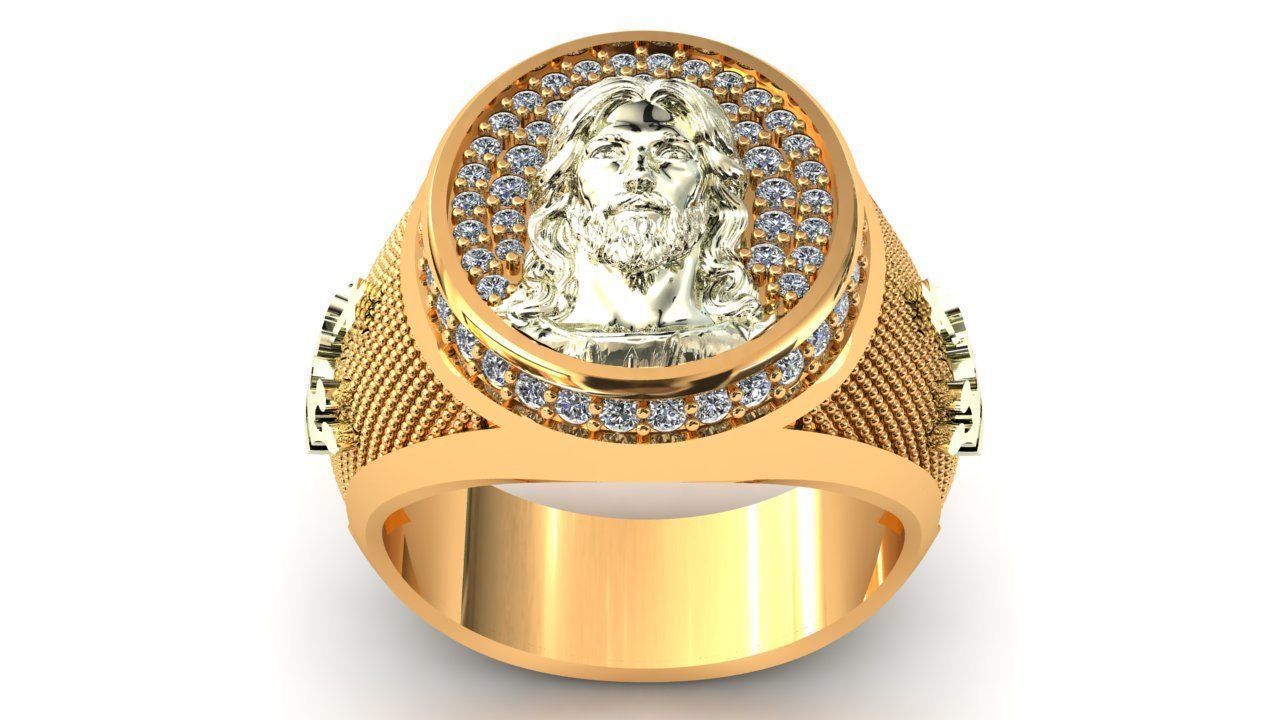 Anillo Jesus Jesus christ ring 3D print model_1