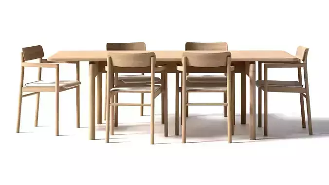 Post Dining Table set 3446 3D model