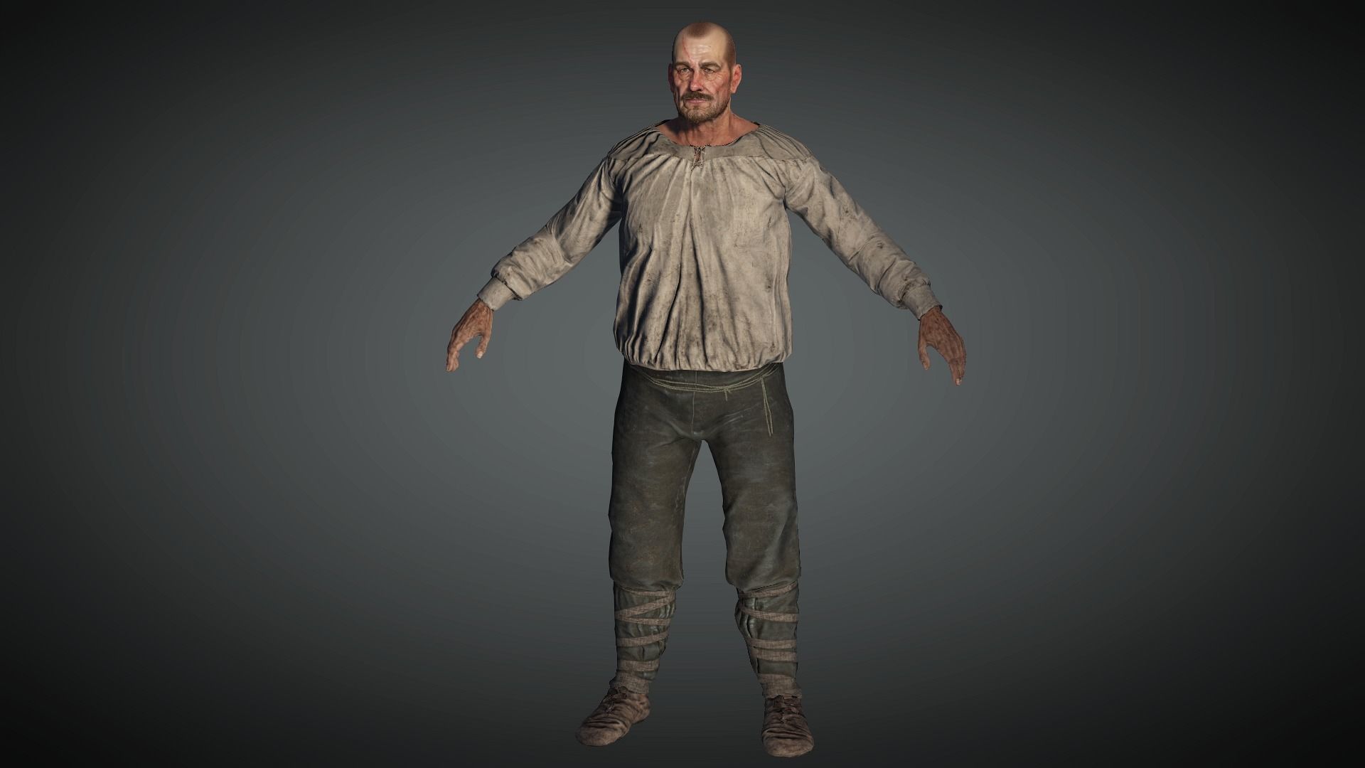 AAA Medieval Male Character 01 Low-poly 3D model_5