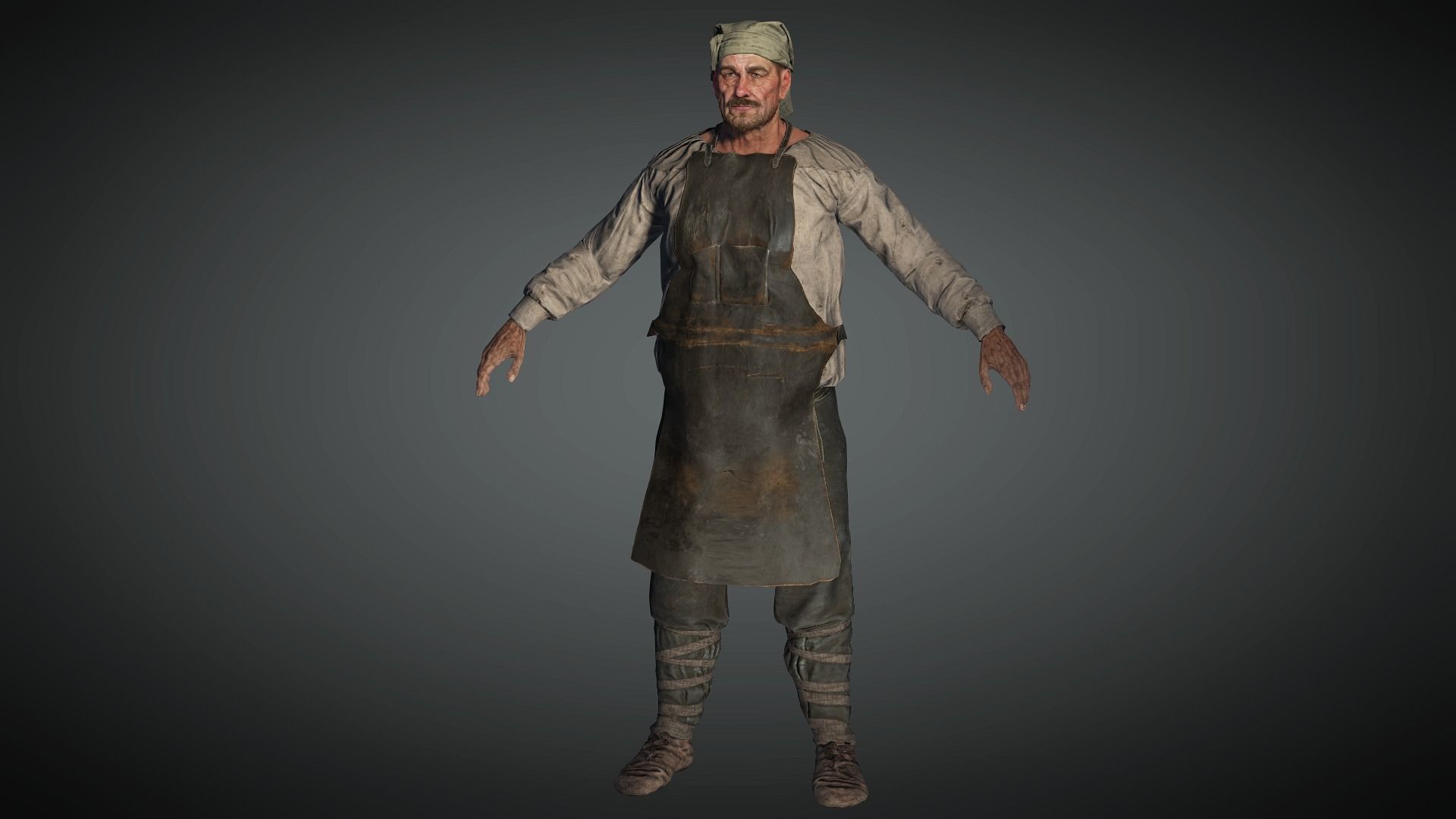 AAA Medieval Male Character 01 Low-poly 3D model_3