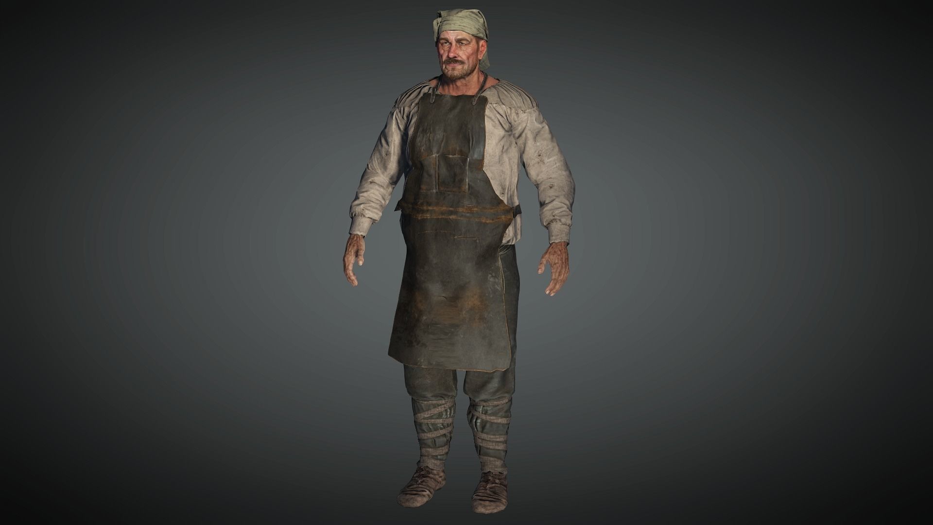 AAA Medieval Male Character 01 Low-poly 3D model_15