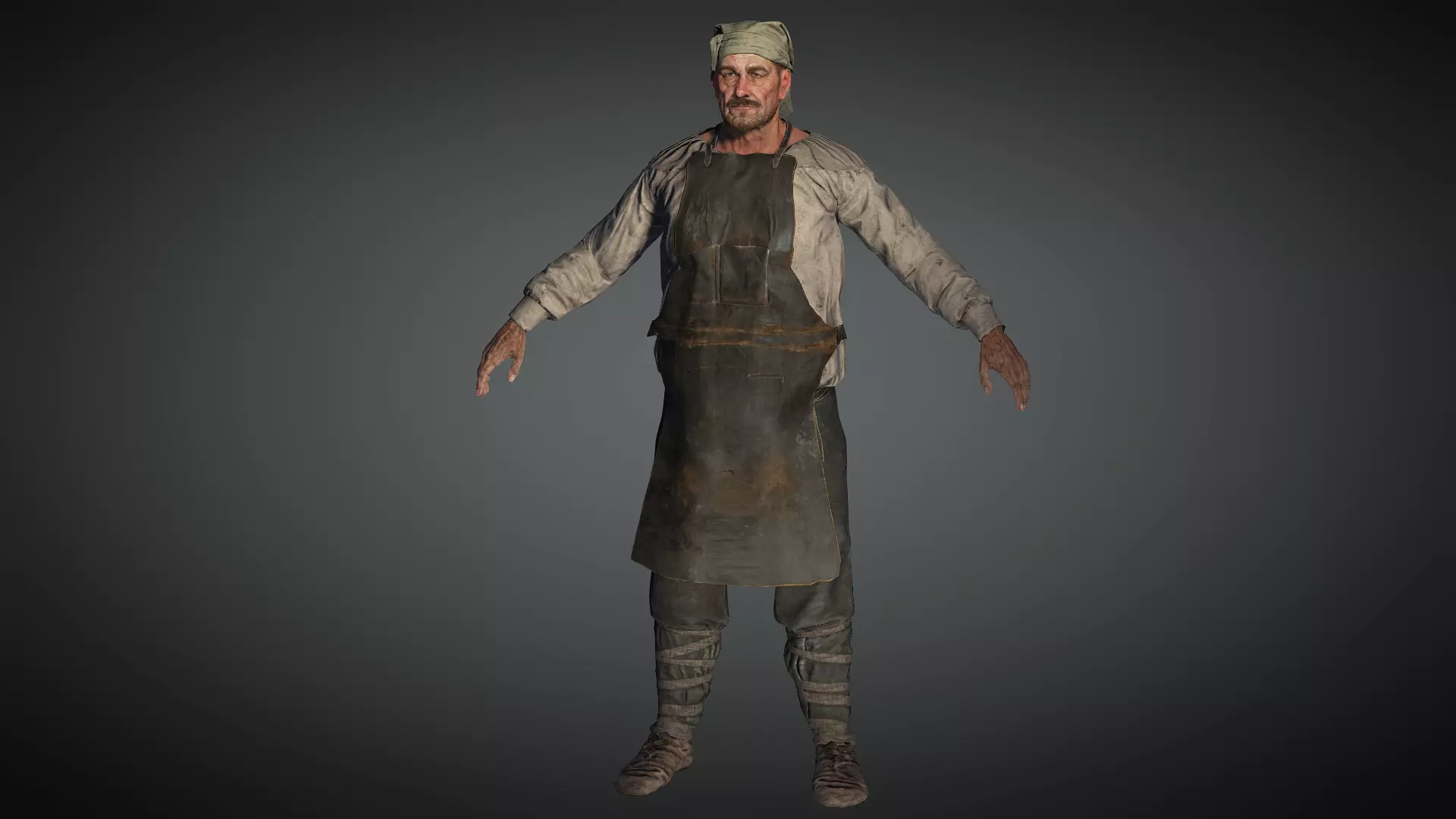 AAA Medieval Male Character 01 Low-poly 3D model_0