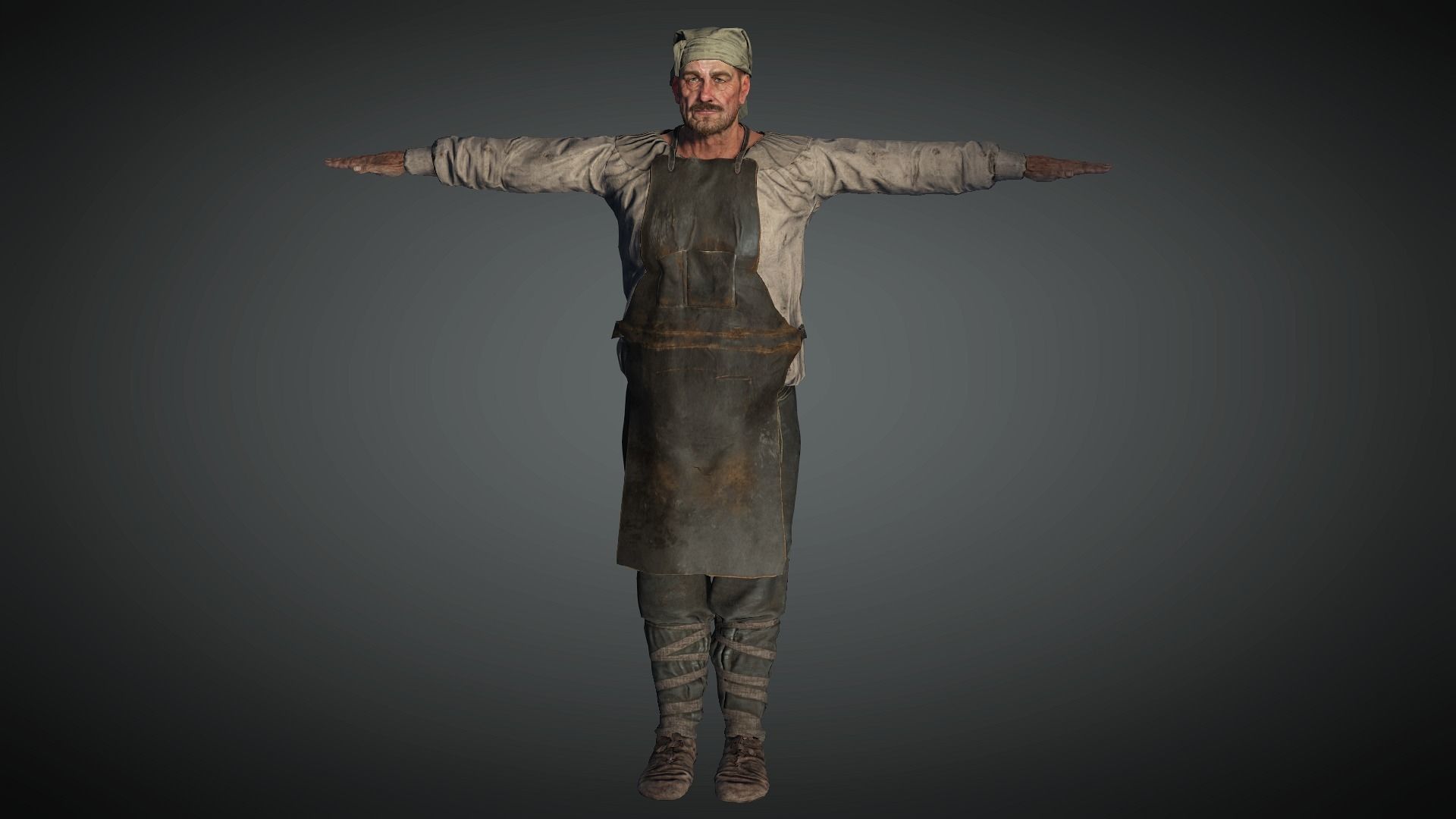 AAA Medieval Male Character 01 Low-poly 3D model_22